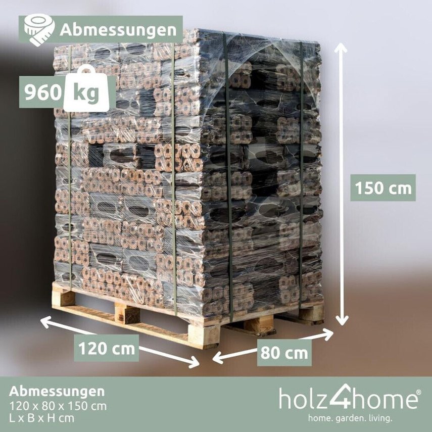 Eichenbriketts Palette 960 kg von holz4home (H4H169) - Hochwertige Brennstoffe Eichenbriketts Palette 960 kg von holz4home (H4H169) - Hochwertige Brennstoffe
